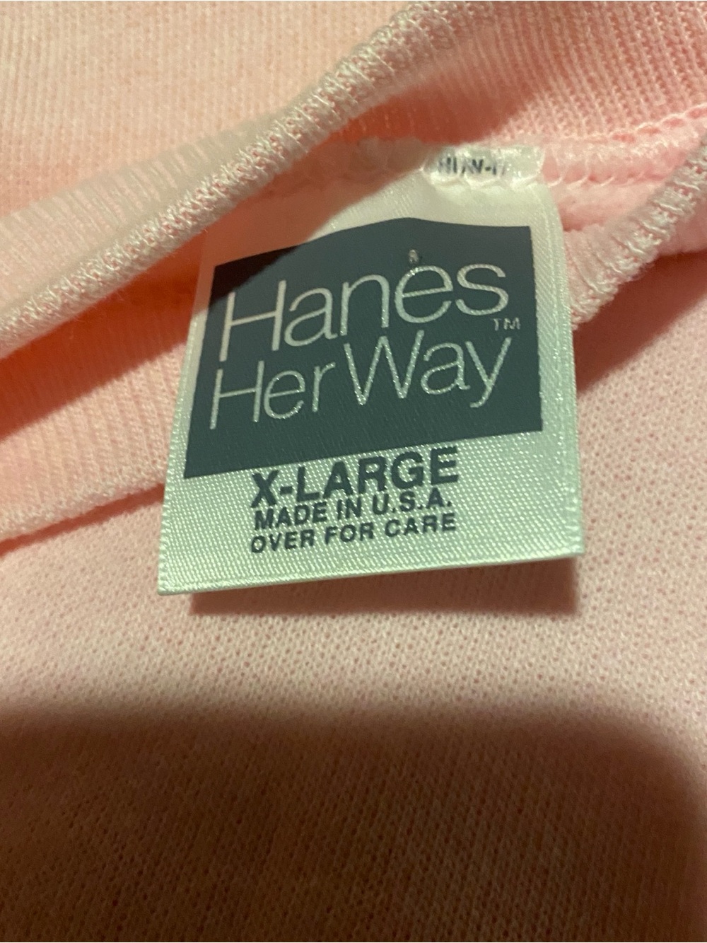 Hanes womens NOS old stock pink raglan sweatshirt XL new 1992 USA crewneck - Picture 4 of 6